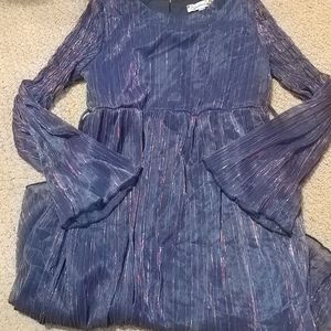 Girls Metallic Striped Dress 16